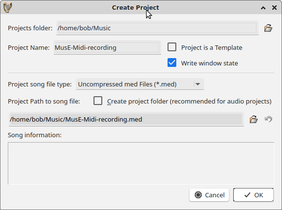 Create Project Dialog